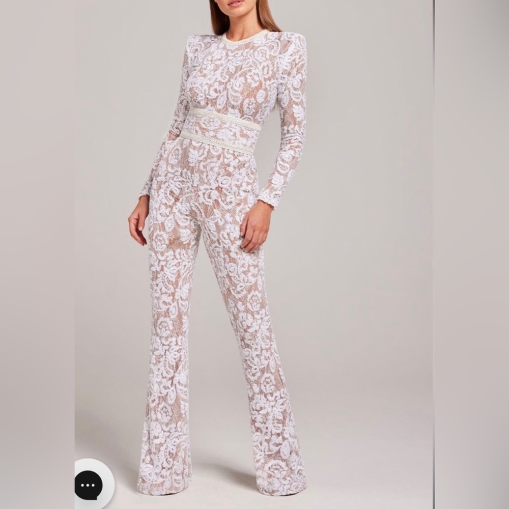 Nadine Merabi Bella White Jumpsuit